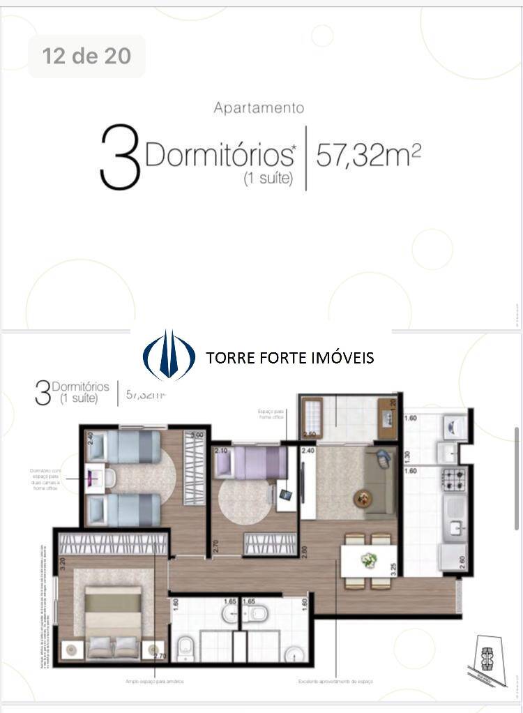 Apartamento à venda com 3 quartos, 60m² - Foto 11