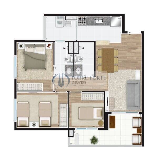 Apartamento à venda com 3 quartos, 72m² - Foto 2