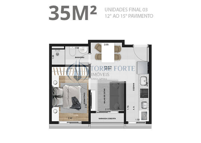 Apartamento à venda com 1 quarto, 35m² - Foto 40