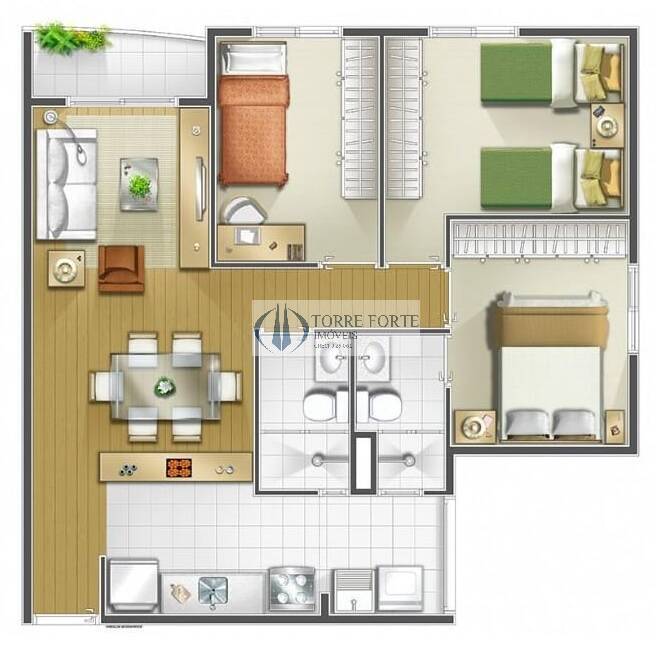 Apartamento à venda com 3 quartos, 68m² - Foto 2