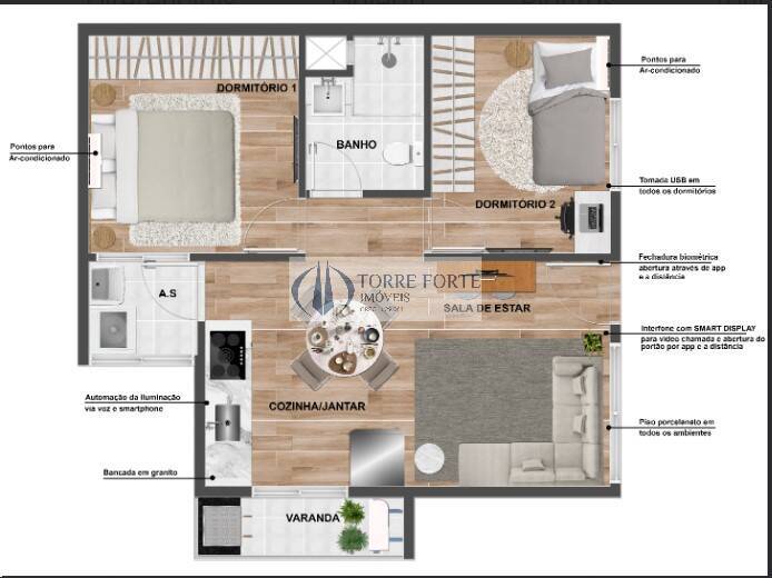 Apartamento à venda com 2 quartos, 41m² - Foto 3