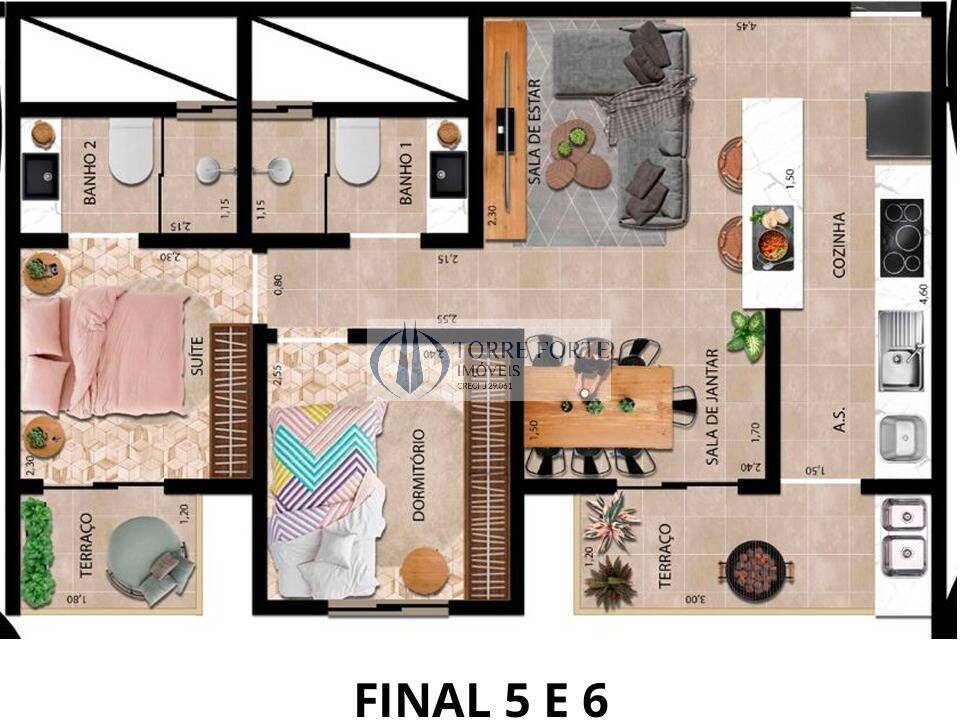 Apartamento à venda com 2 quartos, 50m² - Foto 7