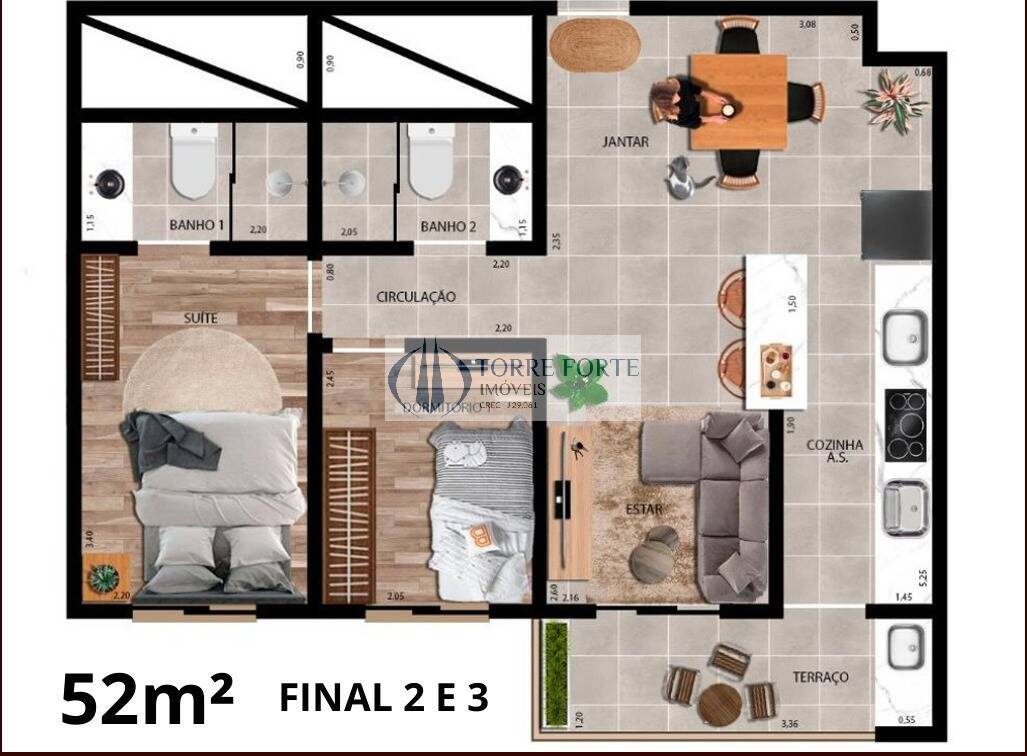 Apartamento à venda com 2 quartos, 50m² - Foto 8