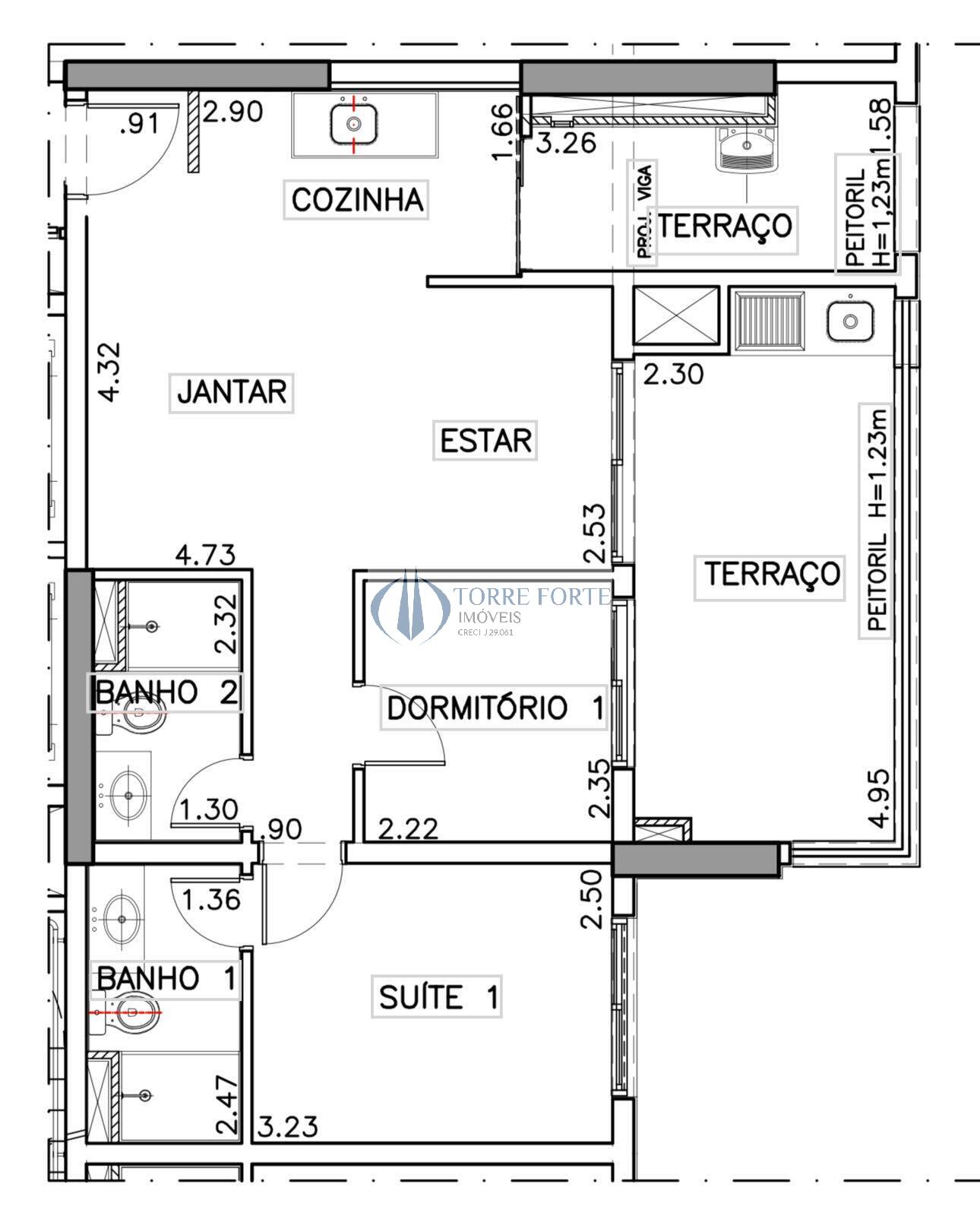 Apartamento à venda com 2 quartos, 68m² - Foto 3