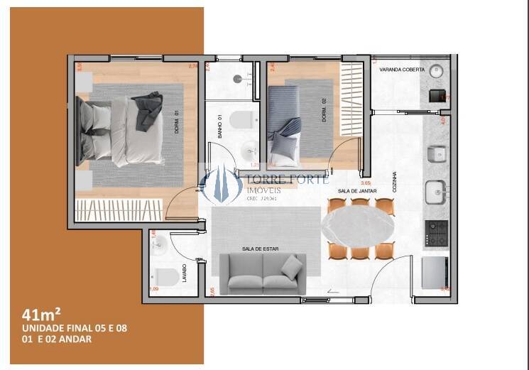 Apartamento à venda com 2 quartos, 41m² - Foto 5