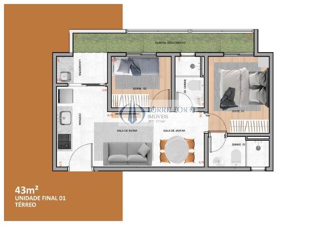 Apartamento à venda com 2 quartos, 41m² - Foto 9